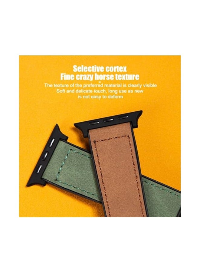 سوار جلدي مغناطيسي متوافق مع ساعات أبل مقاس 44 مم/45 مم/46 مم/49 مم، سوار جلدي بديل بإبزيم مغناطيسي لساعات أبل من السلسلة 11/10/9/8/7/6/5/4/Ultra/Ultra2/Ultra3/SE/SE2/SE3 - view 5