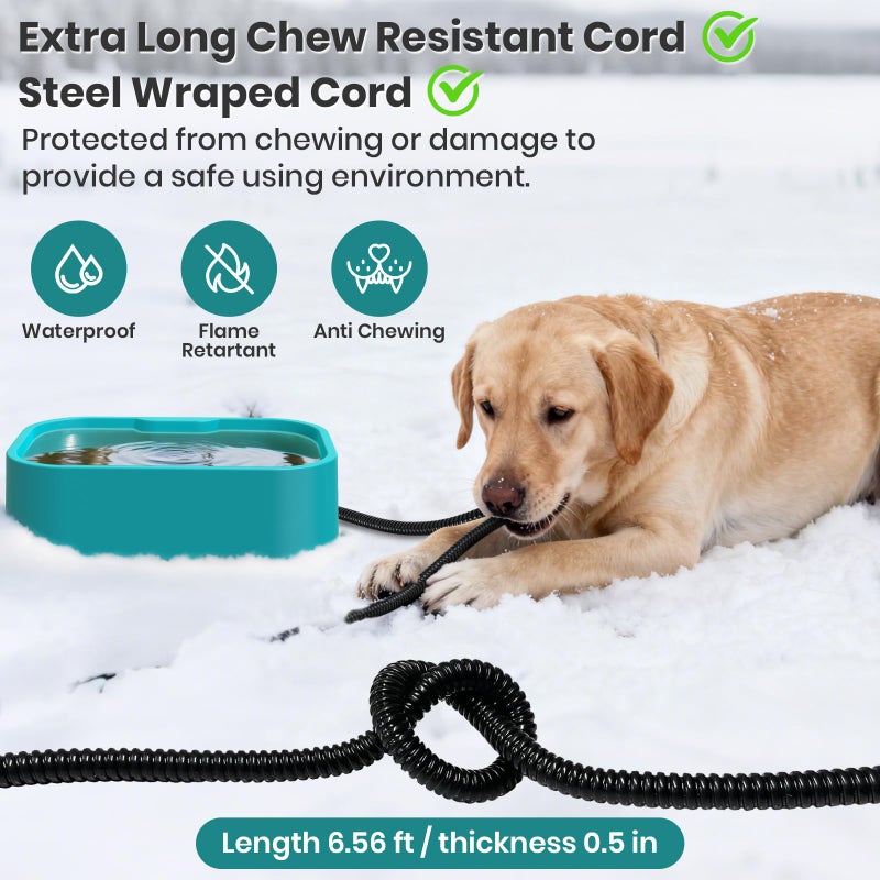 IPOW 1.45 Gal/5.5L Extra Large Heated Water Bowl with 5 Layers Design for Heating & Heat Preservation Provides Drinkable Water & Food in Winter Heated Pet Bowl for Cat Rabbit Chicken Duck Squirrel - Image 5