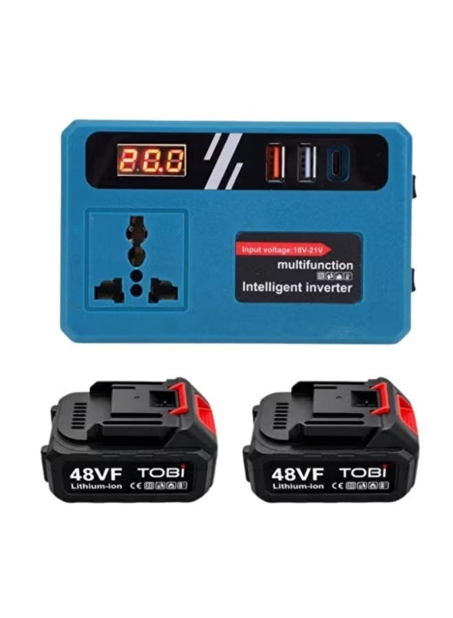 TOBI 21V to 180V/220V Power Inverter, DC to AC Voltage Converter with Dual USB Fast Charging, Intelligent Protection, Anti-Shock Design, Portable Power Inverter for Laptop, Mobile & Compatible Electronics - Image 5