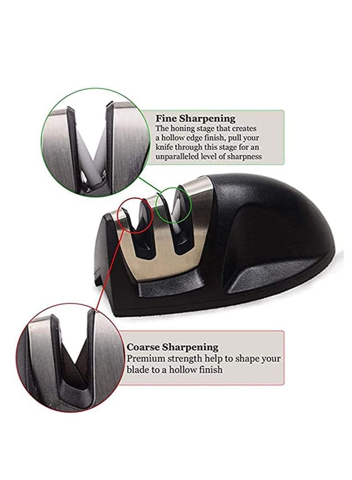SYOSI Knife Sharpener Kitchen Knife Accessories, 2-Stage Knife Sharpener Helps Repair, Restore, Polish Blades for Kitchen and Home - Image 2