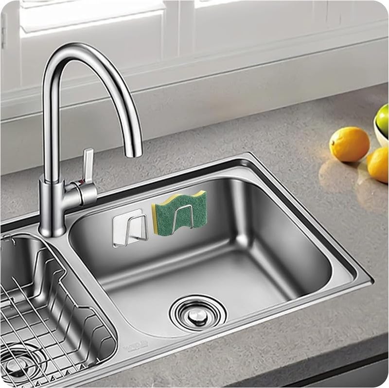 PARVY Kitchen Bathroom Dish Organizer| Storage Organizer| Small Sponge Holder| Waterproof Stainless Steel Sink Sponge Holder8 PCS - Image 2