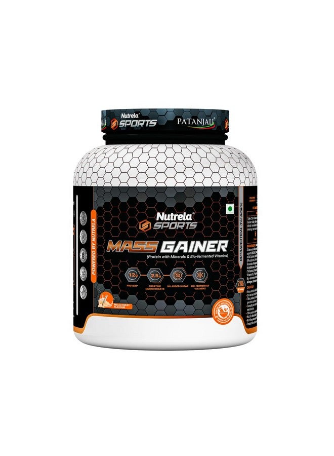 NUTRELA Sports Mass Gainer Powder -2 Kg (Malai Kulfi),1 Count,40 Servings - Image 1