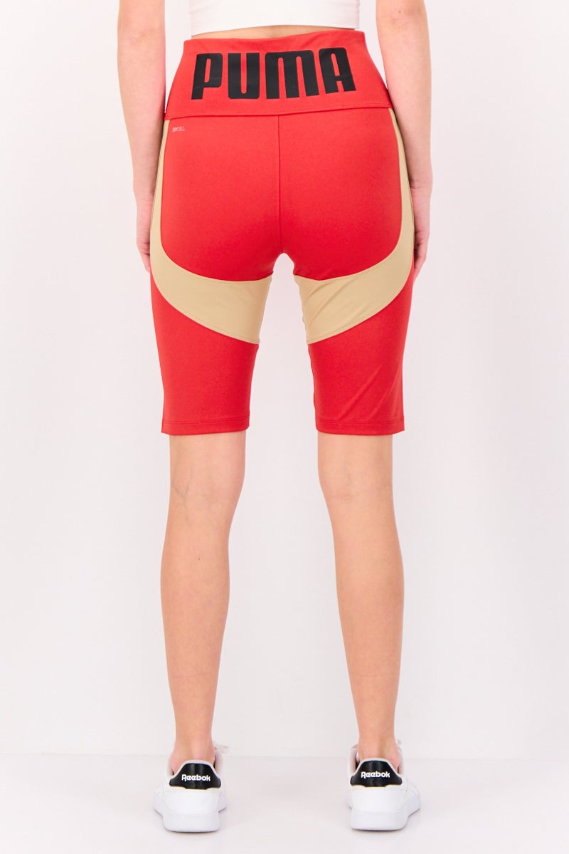 PUMA Women Sportswear Fit Pull On Training Shorts, Red - Image 3