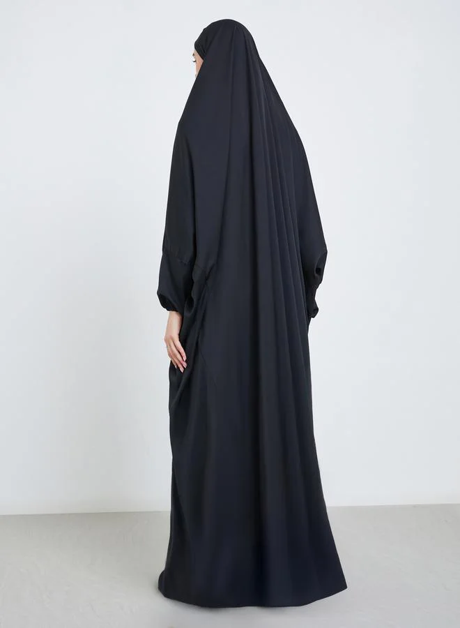 Take Two Black Batwing Sleeve Prayer Dress