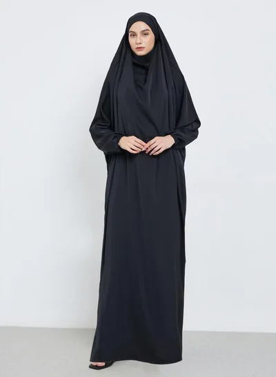 Take Two Black Batwing Sleeve Prayer Dress