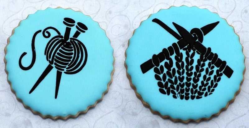 Designer Stencils C584 Knitting Cookie Stencil Set, Beige/semi-transparent - Image 2