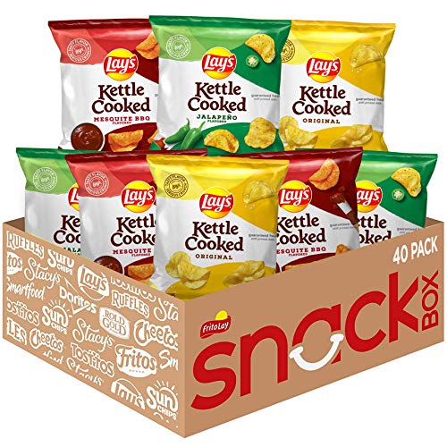 Lay's Kettle Cooked Potato Chips, Variety Pack, 0.85 Ounce (Pack of 40) - Image 5