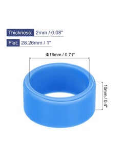 MECCANIXITY Silicone Rubber Bands Rings Non-Slip 1" Flat Width 18Mm Id Blue For Wrapping Paper, Cord Wraps, Bundle 5Pcs  - Image 2