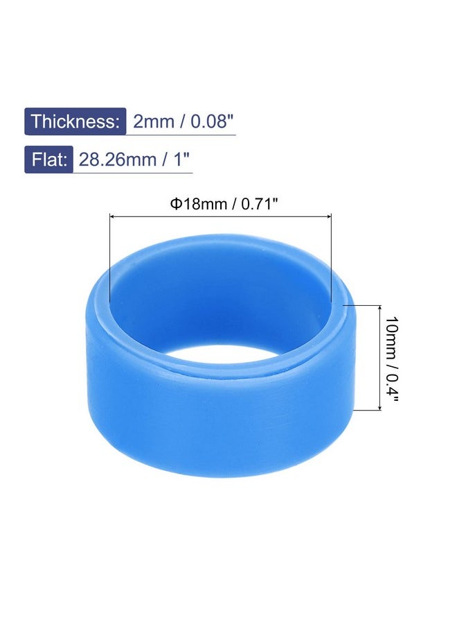 MECCANIXITY - Silicone Rubber Bands Rings Non-Slip 1" Flat Width 18Mm Id Blue For Wrapping Paper, Cord Wraps, Bundle 5Pcs - Image 1