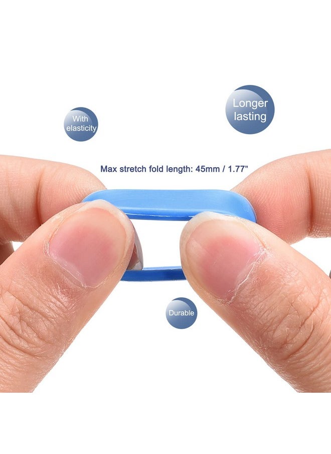 MECCANIXITY - Silicone Rubber Bands Rings Non-Slip 1" Flat Width 18Mm Id Blue For Wrapping Paper, Cord Wraps, Bundle 5Pcs - Image 1