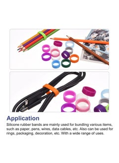 MECCANIXITY Silicone Rubber Bands Rings Non-Slip 1" Flat Width 18Mm Id Blue For Wrapping Paper, Cord Wraps, Bundle 5Pcs  - Image 5