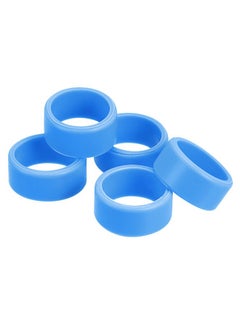 MECCANIXITY Silicone Rubber Bands Rings Non-Slip 1" Flat Width 18Mm Id Blue For Wrapping Paper, Cord Wraps, Bundle 5Pcs  - Image 1
