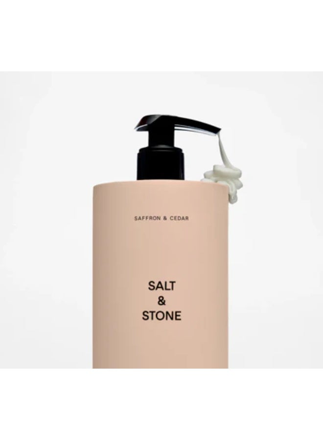 SALT & STONE Body Lotion - Saffron & Cedar 450ml - Image 1