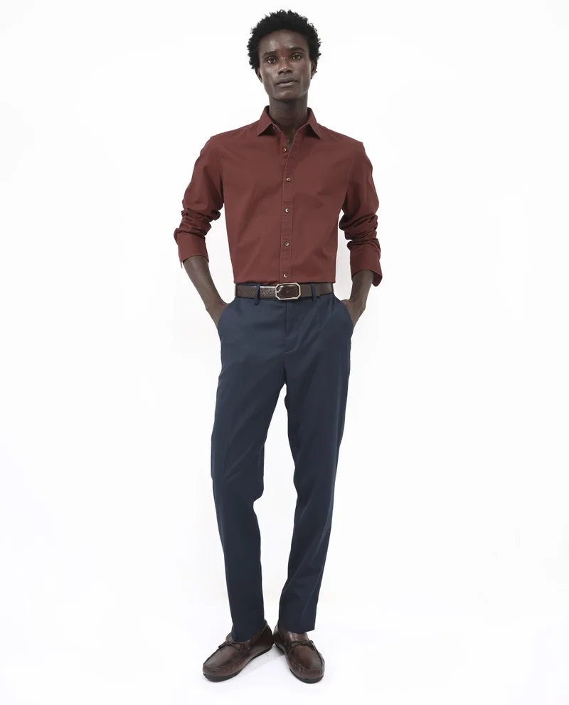Rare Rabbit Rare Rabbit Men's Arlet Red Cotton Fabric Full Sleeve Regular Fit Solid Shirt