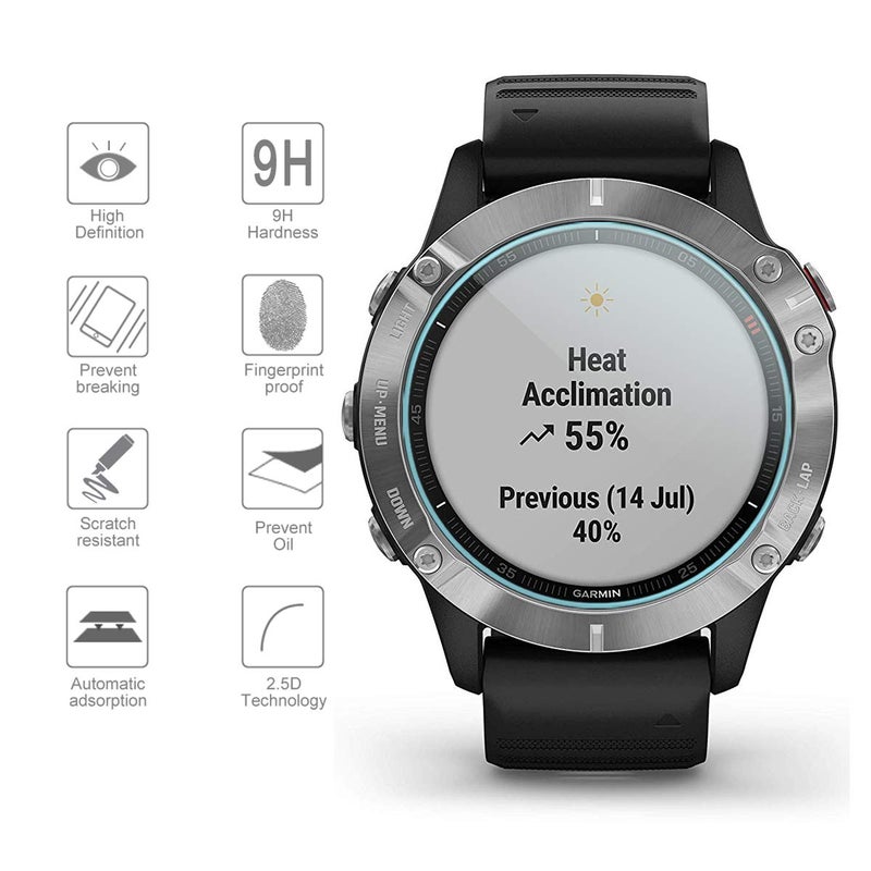Suoman 3 Pack for Garmin Fenix 6/6 Pro/6 Sapphire/6 Pro Solar Screen Protector, 9H Hardness Ultra-Thin Tempered Glass Screen Protective Film [Anti-Scratch] ï»¿ - Image 4