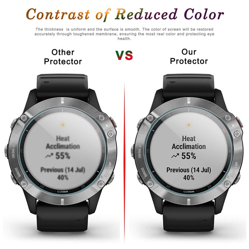 Suoman 3 Pack for Garmin Fenix 6/6 Pro/6 Sapphire/6 Pro Solar Screen Protector, 9H Hardness Ultra-Thin Tempered Glass Screen Protective Film [Anti-Scratch] ï»¿ - Image 5