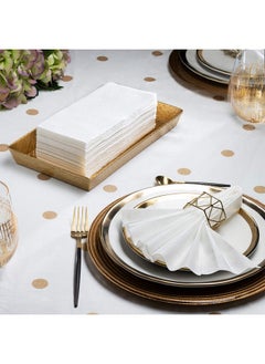 Comfy Package SETUP [200 Count - 8.5” x 4” Folded] Linen-Feel Guest Towels - Disposable Cloth Dinner Napkins, Linen Hand Towels for Bathroom, Wedding Napkins (12” x 17 Unfolded)  - Image 4