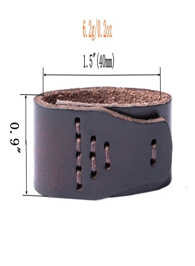JINBAOSHU 1.5"(38mm-40mm) Belt Loop Keeper Leather Loop Keeper 100% Real Leather Belt Buckle Accessories Coffee - Image 3