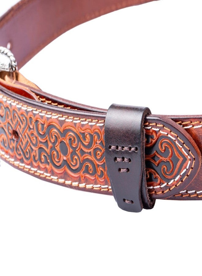 JINBAOSHU 1.5"(38mm-40mm) Belt Loop Keeper Leather Loop Keeper 100% Real Leather Belt Buckle Accessories Coffee - Image 5
