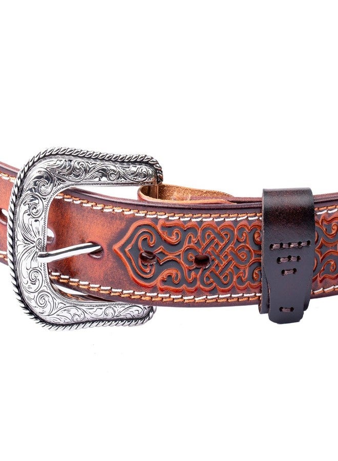 JINBAOSHU 1.5"(38mm-40mm) Belt Loop Keeper Leather Loop Keeper 100% Real Leather Belt Buckle Accessories Coffee - Image 4