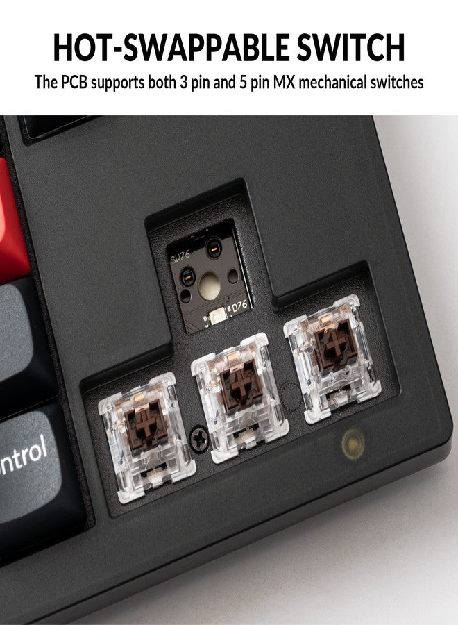 Keychron V3 Wired Custom Mechanical Keyboard, TKL Tenkeyless QMK/VIA Programmable Macro with Hot-swappable Keychron K Pro Brown Switch Compatible with Mac Windows Linux (Frosted Black-Translucent) - Image 3