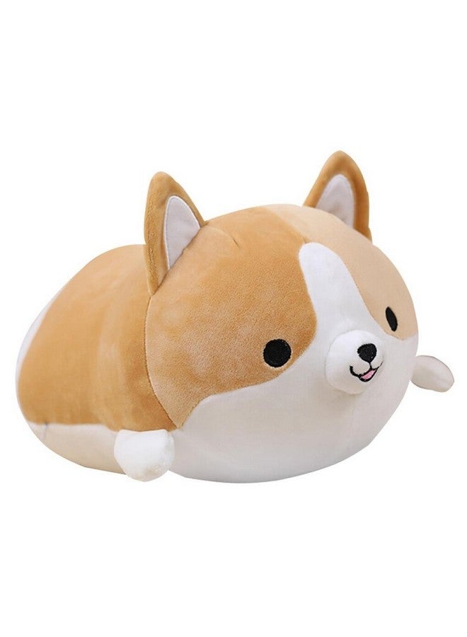 Levenkeness Corgi Dog Plush Pillow, Soft Cute Shiba Inu Akita Stuffed Animals Toy Gifts (Brown, 11.8 in) - Image 1
