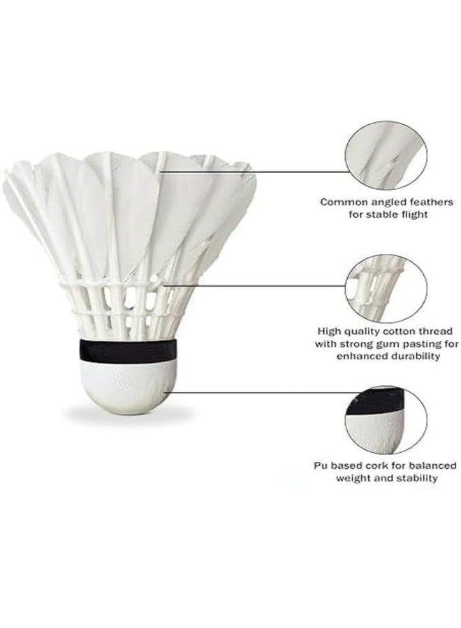 PUREFORCE Sports & Popular Premium Feather Shuttlecocks, White, Cork Head Base, Indoor Outdoor Badminton Shuttles, Pack of 10 - Image 3
