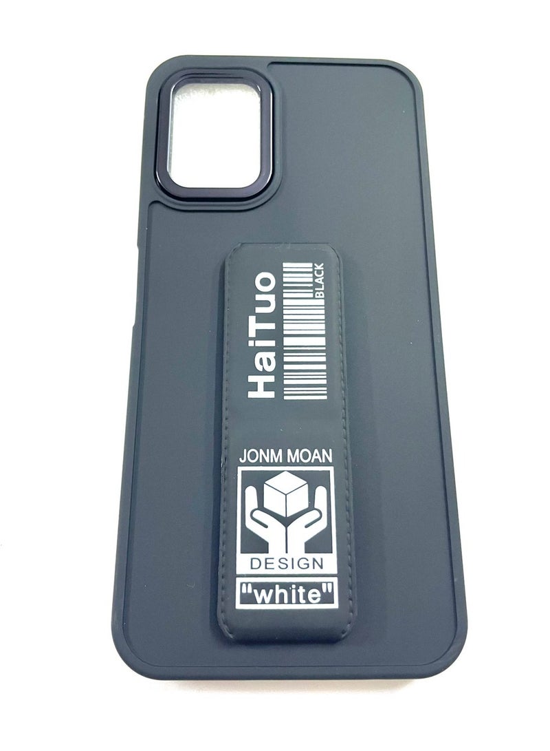 HAI Silicone Shockproof Case with Magnetic Stand Huawei Nova 7i Black/White - Image 5