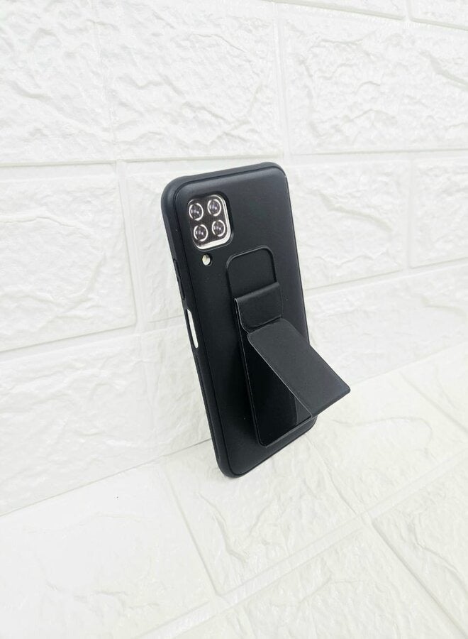 HAI Silicone Shockproof Case with Magnetic Stand Huawei Nova 7i Black/White - Image 3