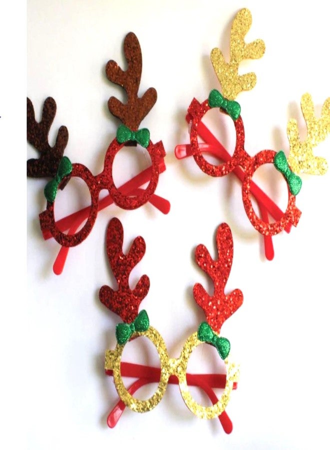 Marvorld Adorazone Christmas Party Supplies Christmas Eyeglasses Goggles, Merry Christmas Party Props - Party Favors Christmas Gift for Kids (Reindeer Golden (Pack of 6)) - Image 2