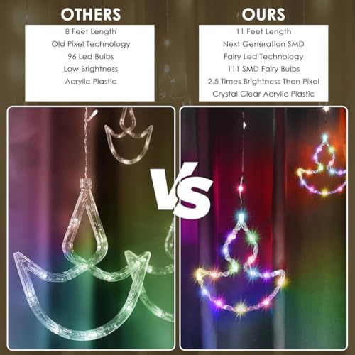 Litehom10 Diya Curtain, 120 LED, 8 Modes, Multi-Colour Decoration,Diwali, Navratri, Christmas,Home Decor (Multi-Colour) - Image 3