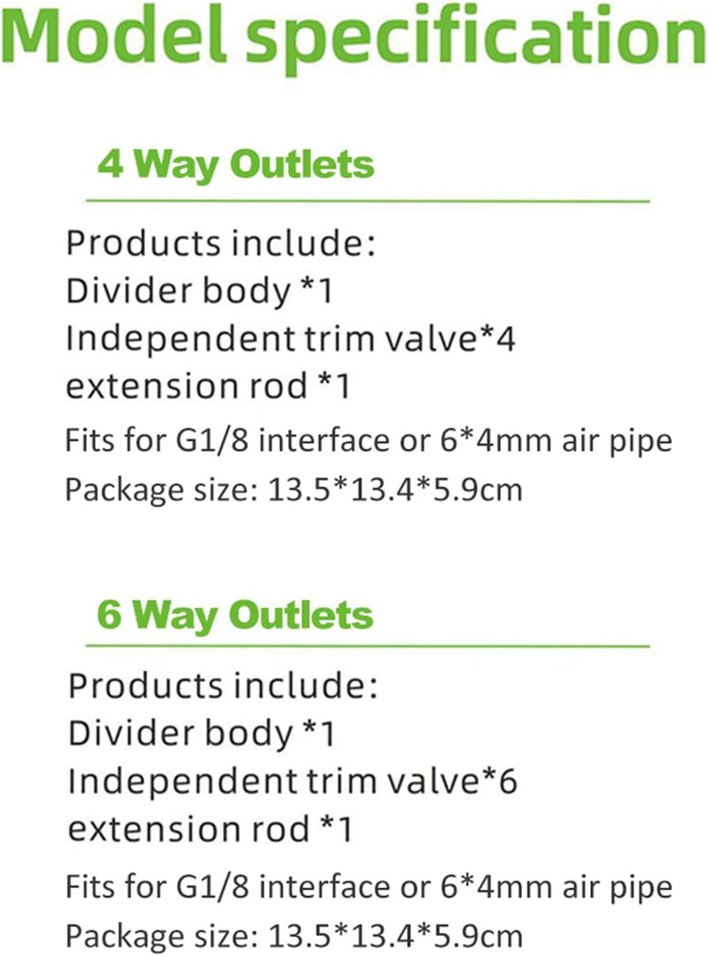 YOSOO Aquarium Air Valve, Aquarium Tank CO2 Splitter Regulator Distributor Needle Fine Adjusting Valve Co2 Regulator Check Valve with Easy to Install and Disassemble for CO2 Regulator - Image 4