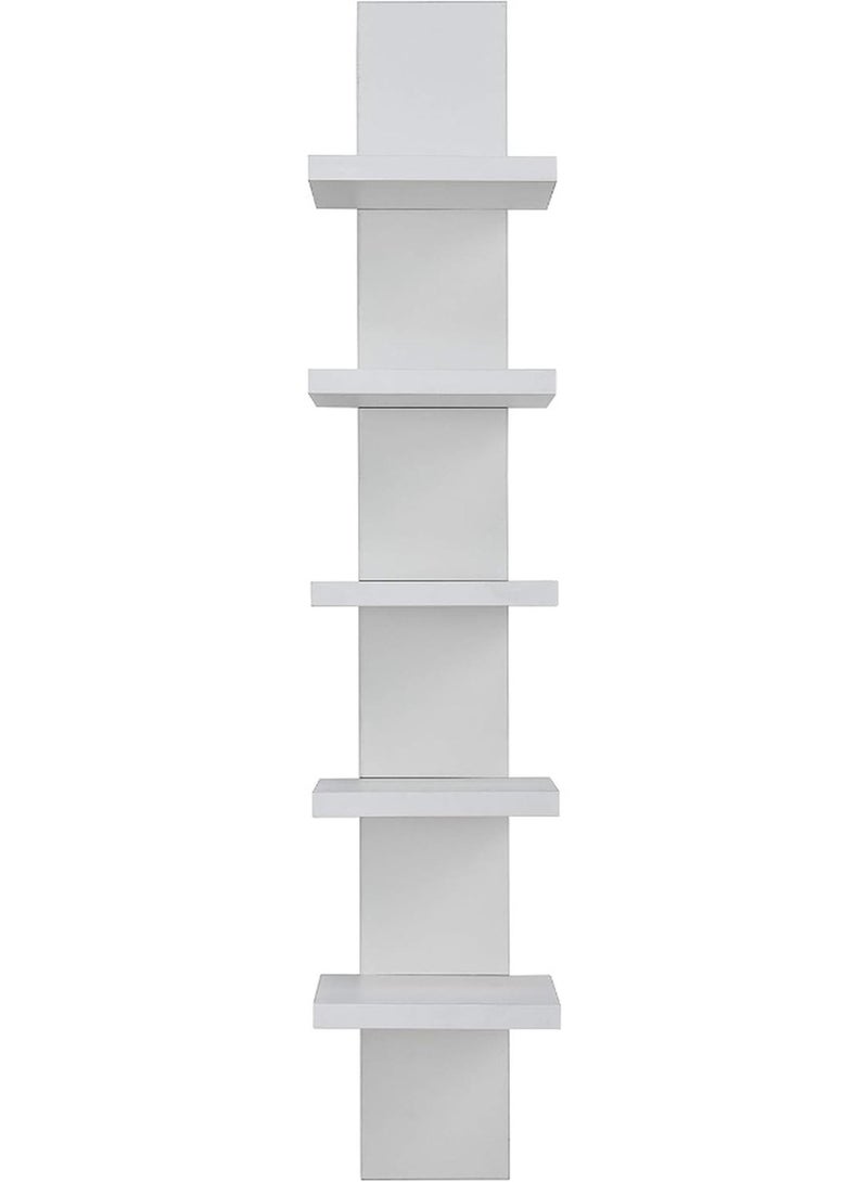 Danya B Straight Wall-Mounted Shelf Unit – White Finish Wall Storage for Living Room, Bedroom & Office - Image 1