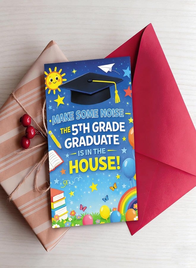ATTLVV 5th Grade Graduation Card, Elementary School Graduation Gift Card with Printed Message Inside, Congratulations Card for Kids, with Luxury Red Envelope and Gold Seal Sticker - Image 5