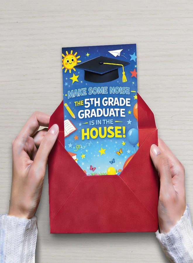 ATTLVV 5th Grade Graduation Card, Elementary School Graduation Gift Card with Printed Message Inside, Congratulations Card for Kids, with Luxury Red Envelope and Gold Seal Sticker - Image 2