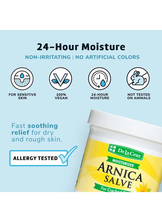 De La Cruz Arnica Salve, Foot Cream for Dry and Cracked Feet and Moisturizing Hand Salve for Dry Hands, 24 Hour Moisture for Dry and Rough Skin - JUMBO SIZE 5.5 OZ  - Image 3