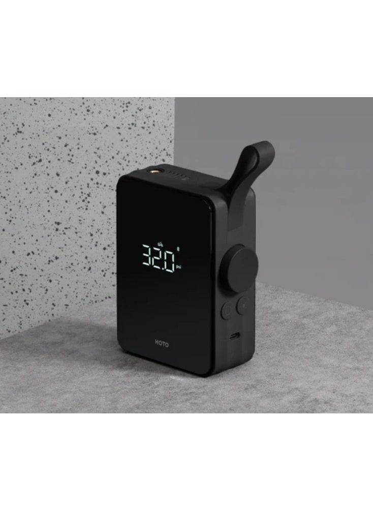 HOTO HOTO Portable Electric Air Compressor | Digital Air Compressor With 2500mAh High Capacity Battery 5 Preset Modes 150-psi Automatic Air Pump Integrated LED Light Auto Stop Function USB-C Charging - Black  - Image 4