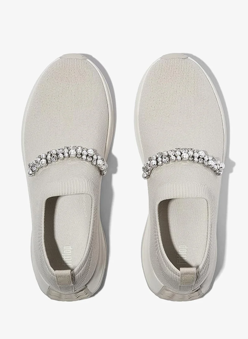 فيت فلوب F-MODE FLOW PEARLS-&-CRYSTAL KNIT SLIP-ON SNEAKERS