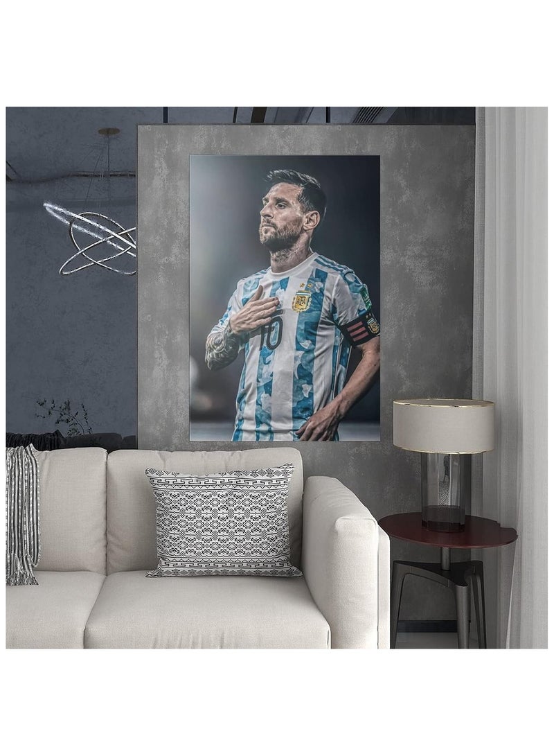 عام ملصق قماشي لنجم كرة القدم ليونيل ميسي - لغرفة الصبي، غرفة كرة القدم، أو جيم. أفضل هدية لعشاق كرة القدم. - Image 4