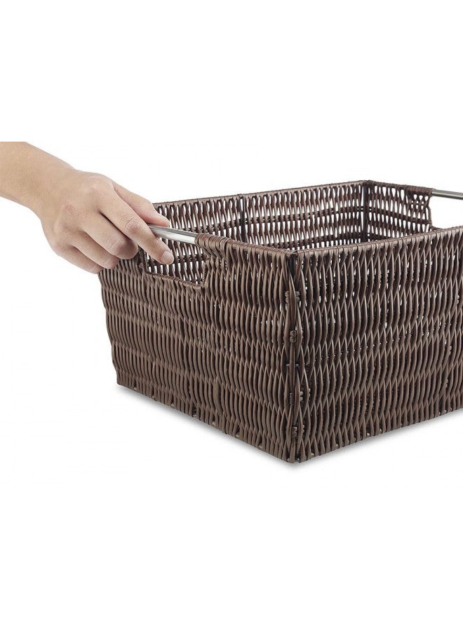 Whitmor Rattique Java Set of 3 Pieces Storage Baskets -Small (8.5"x11.4"x5.5"), Medium (9.8"x13"x6") and Large (11.4"x14.6"x6.5") - Image 3