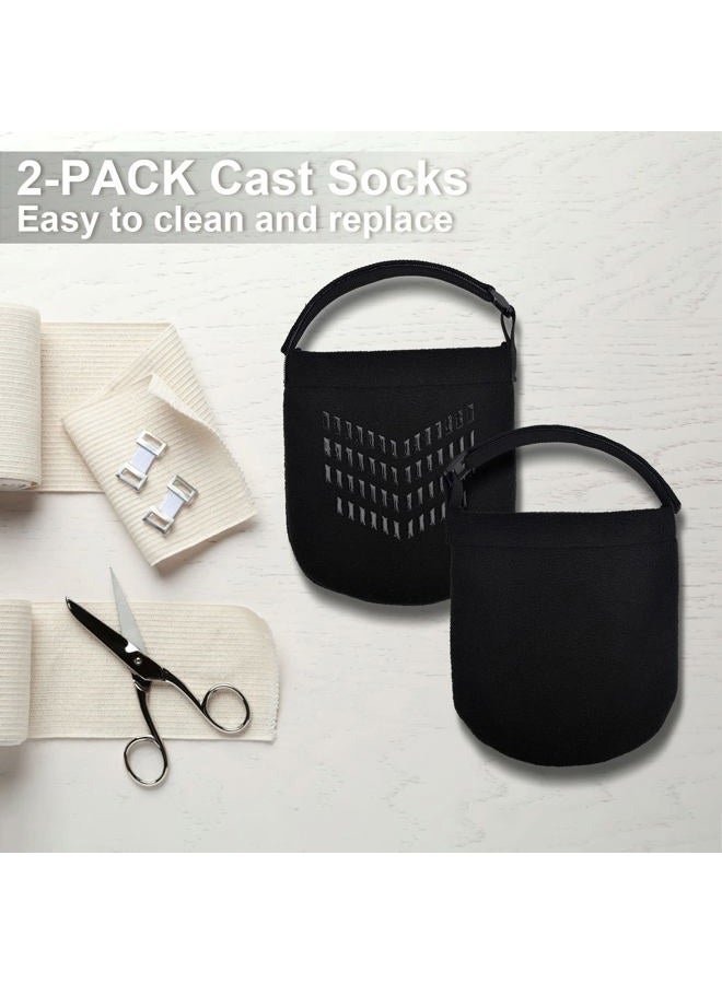 APDTEK (Upgraded) 2 PCS Protective Cast Socks Toe Covers with Fixed Strap for Foot, Soft Warm Cast Socks Over Cast for Men Women Adults, Adjustable Non-slip Cast Toe Covers Fit for Most Casted Foot - Image 5