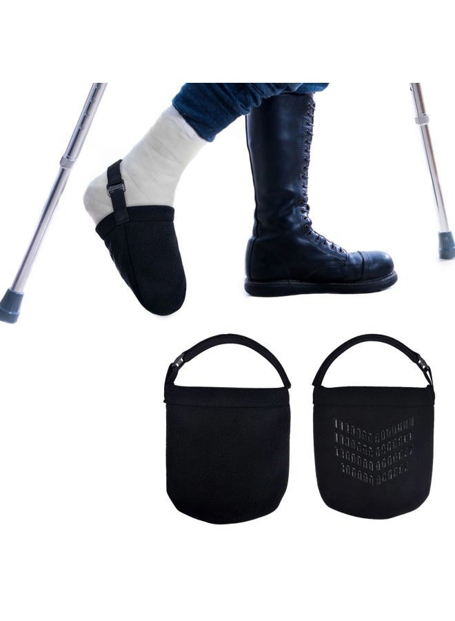 APDTEK (Upgraded) 2 PCS Protective Cast Socks Toe Covers with Fixed Strap for Foot, Soft Warm Cast Socks Over Cast for Men Women Adults, Adjustable Non-slip Cast Toe Covers Fit for Most Casted Foot - Image 1