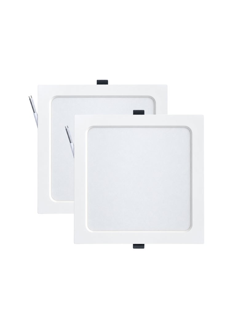 MAAT 20W LED Backlit Panel Light, 2 PCS, 8 Inch Square Recessed Ceiling Light, 6500K Cool White, 1980 Lumens, 100W Equivalent, AC 185-265V - Image 2