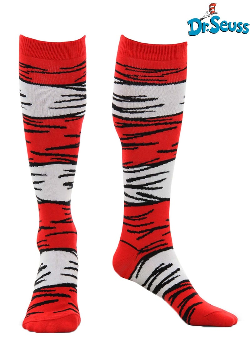 elope The Cat in the Hat Costume Kids' Socks - 18'' Knit Graphic Socks, Officially Licensed - Image 2