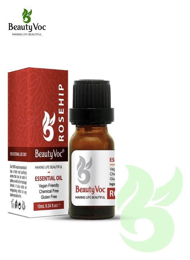 BEAUTY VOC Rosehip Oil: Extracted from Premium Rosehip Seeds Enriched with Vitamins, Antioxidants, and Essential Fatty Acids for Nourishing, Hydrating, Diminishing Fine Lines and Wrinkles, 10ml  - Image 1