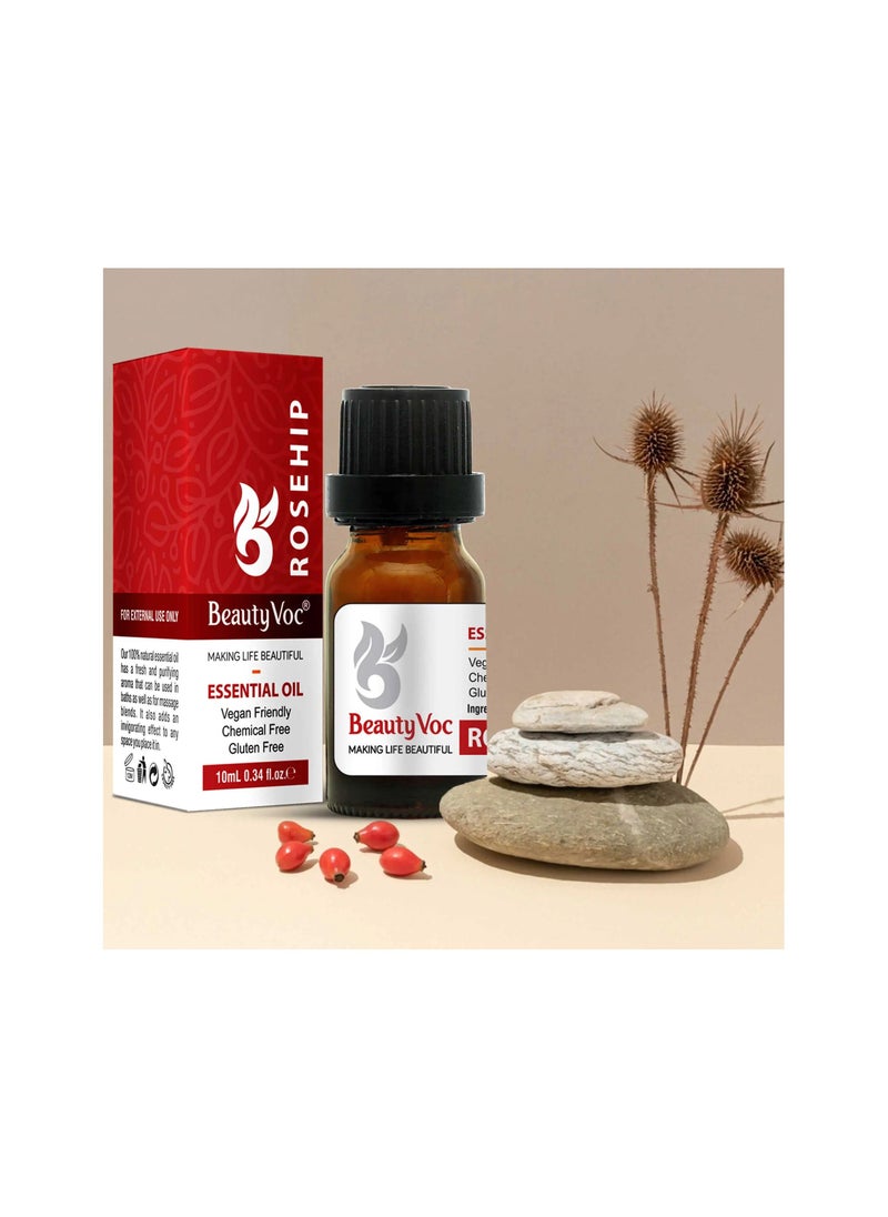 BEAUTY VOC Rosehip Oil: Extracted from Premium Rosehip Seeds Enriched with Vitamins, Antioxidants, and Essential Fatty Acids for Nourishing, Hydrating, Diminishing Fine Lines and Wrinkles, 10ml  - Image 2