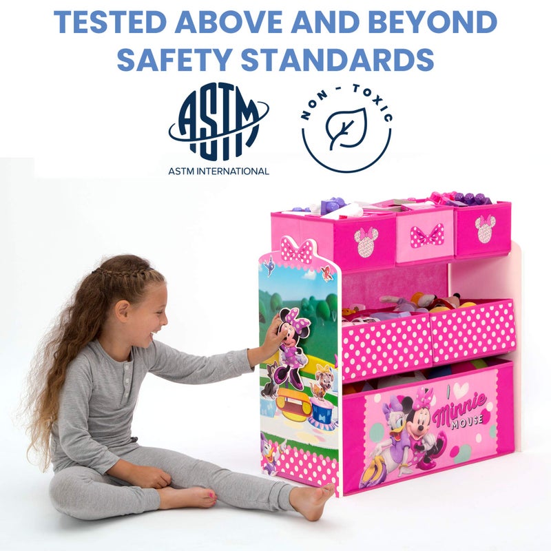 Delta Children Disney Minnie Mouse 6 Bin Design and Store Toy Organizer - Image 3