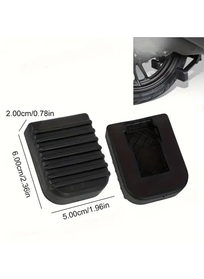 Black 2pcs Motorcycle Corner Brace Kickstand Pad Enlarged Rubber Base - Image 2