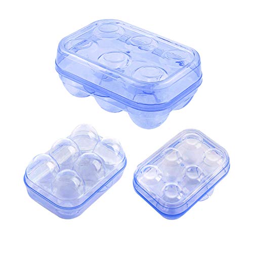 YOHA Clear Egg Storage Box Delicate 6 Girds Egg Dispenser Holder Case Refrigerator Crisper Camping Picnic Travel Portable Egg Carriage,Blue-6 - Image 5