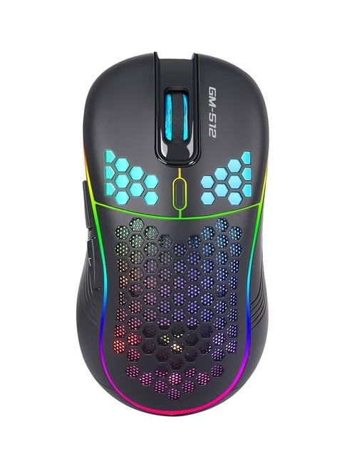GM512 RGB Gaming Mouse - Optical Sensor 6,400 DPI - Only 86G - With Software (Black)